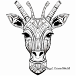 Decorated Giraffe Head Coloring Pages Inspired by African Art 2
