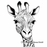 Decorated Giraffe Head Coloring Pages Inspired by African Art 3