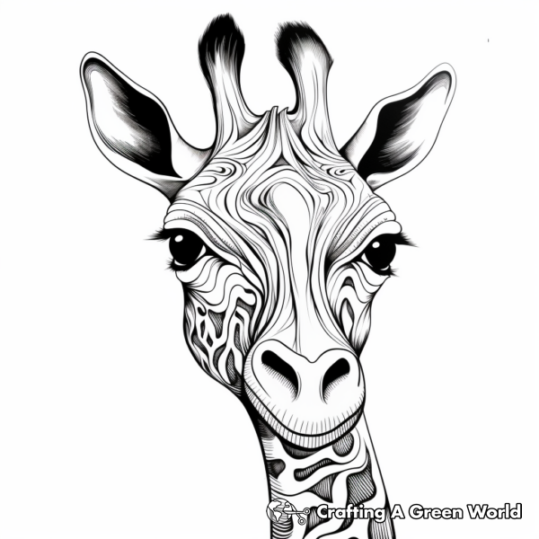 Giraffe Head Coloring Pages - Free &amp; Printable!