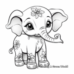 Decorated Indian Baby Elephant Coloring Pages 4