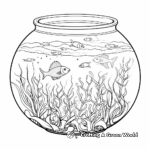 Decorative Fishbowl with Seaweeds Coloring Page 1