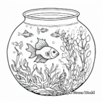 Decorative Fishbowl with Seaweeds Coloring Page 2