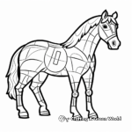 Decorative Picasso-Inspired Clydesdale Coloring Pages 2