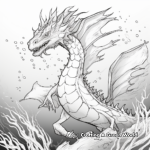 Deeper-Details Eagle Sea Dragon Coloring Pages for Adults 2