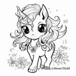 Delicate Fairy and Unicorn Coloring Pages 1