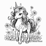 Delicate Fairy and Unicorn Coloring Pages 4