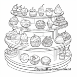 Delicious Dessert Display: Patisserie Coloring Pages 2