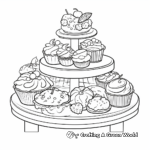 Delicious Dessert Display: Patisserie Coloring Pages 4