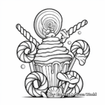 Delicious Striped Candy Cane Coloring Pages 1