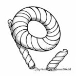 Delicious Striped Candy Cane Coloring Pages 2