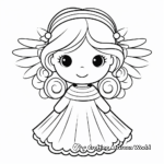Delightful Angel Christmas Card Coloring Pages 1