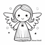 Delightful Angel Christmas Card Coloring Pages 2