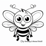Delightful Cartoon Bee Coloring Pages 1