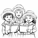 Delightful Christmas Carolers Coloring Pages 1