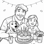 Delightful Dad and Dog Birthday Party Coloring Pages 2