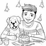 Delightful Dad and Dog Birthday Party Coloring Pages 3