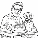 Delightful Dad and Dog Birthday Party Coloring Pages 4