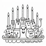 Delightful Hanukkah Menorah Coloring Pages 2