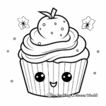 Delightful Kawaii Cupcake Coloring Pages 3