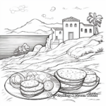 Delightful Pita Bread: Mediterranean-Scene Coloring Pages 2