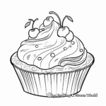 Delightful Red Velvet Cupcake Coloring Pages 3