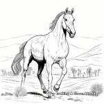 Desert Arabian Horse Scene Coloring Pages 1