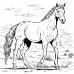Desert Arabian Horse Scene Coloring Pages 2