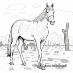 Desert Arabian Horse Scene Coloring Pages 3