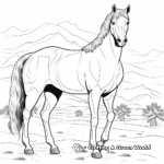 Desert Arabian Horse Scene Coloring Pages 4