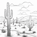 Desert Sunset with Cacti Coloring Page 2