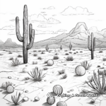 Desert Sunset with Cacti Coloring Page 4
