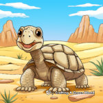 Desert Tortoise Against Sandy Backdrop Coloring Pages 2