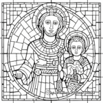 Detail Oriented Byzantine Mosaic Coloring Pages 2