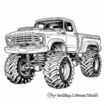 Detailed Adult Police Monster Truck Coloring Pages 2