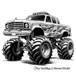 Detailed Adult Police Monster Truck Coloring Pages 4
