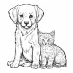 Detailed Adult Puppy and Kitten Coloring Pages 2