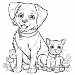 Detailed Adult Puppy and Kitten Coloring Pages 4