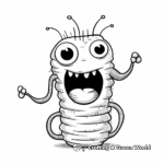 Detailed Anatomy of Earthworm Coloring Pages 1