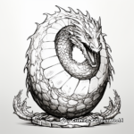Detailed Ancient Dragon Egg Coloring Pages for Adults 2