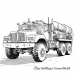 Detailed Anti-Aircraft Army Truck Coloring Pages for Adults 1
