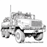 Detailed Anti-Aircraft Army Truck Coloring Pages for Adults 2