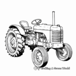 Detailed Antique Tractor Coloring Pages for Adults 1