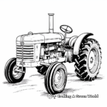 Detailed Antique Tractor Coloring Pages for Adults 3
