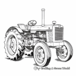 Detailed Antique Tractor Coloring Pages for Adults 4