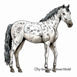 Detailed Appaloosa Horse Anatomy Coloring Pages for Adults 3