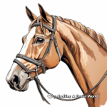 Detailed Arabian Horse Head Profile Coloring Pages 1