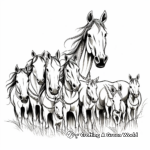 Detailed Arabian Horse Herd Coloring Pages 1