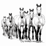 Detailed Arabian Horse Herd Coloring Pages 3