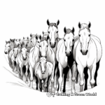 Detailed Arabian Horse Herd Coloring Pages 4