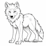 Detailed Arctic Wolf Coloring Pages for Adults 2